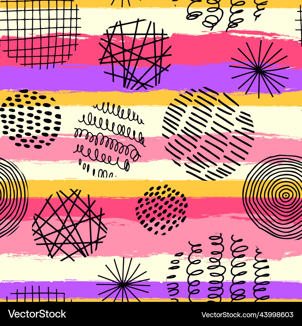 Seamless pattern with round textured elements Seamless pattern with round textured elements vector image