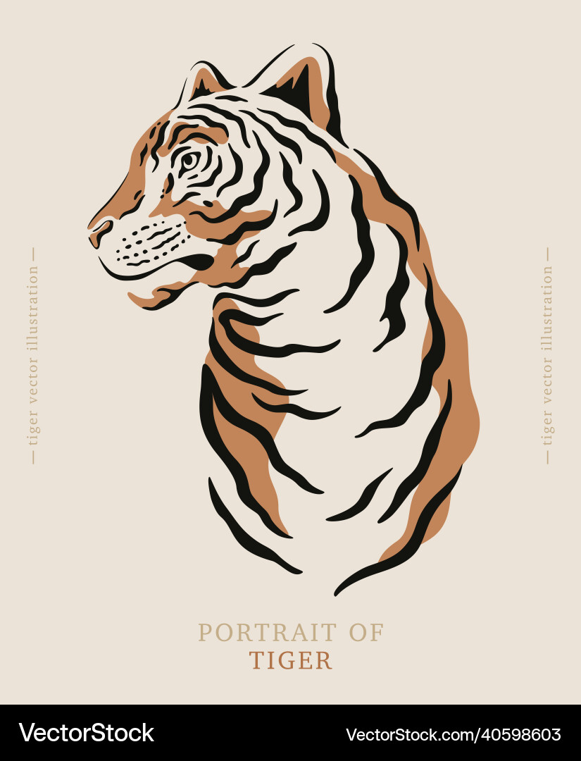 Silhouette tiger symbol of 2022 vector image