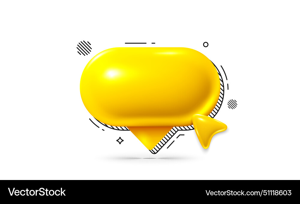 Speech bubble icon with cursor yellow chat Speech bubble icon with cursor yellow chat vector image