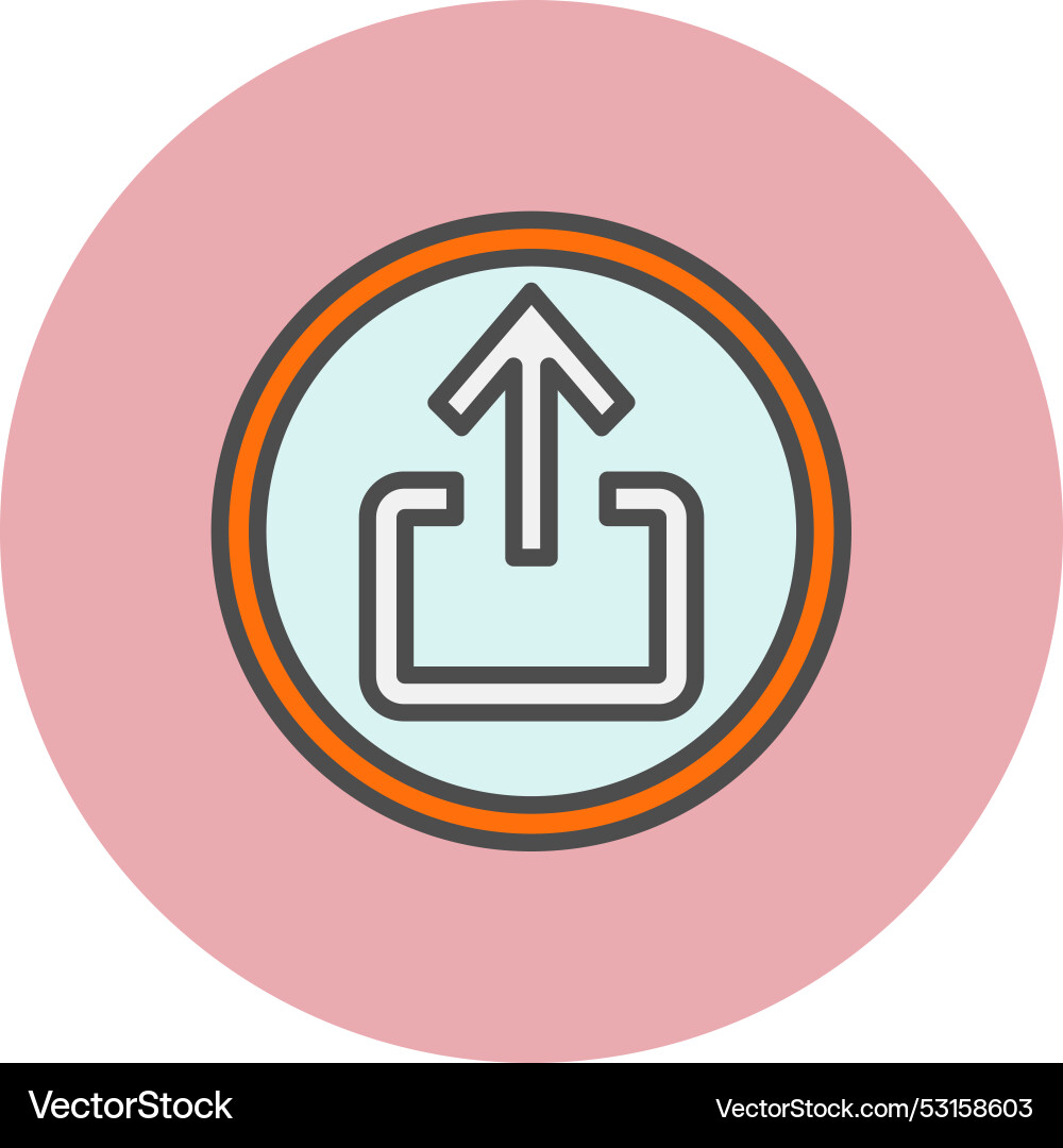 Upload arrow line filled circle icon Vector Image