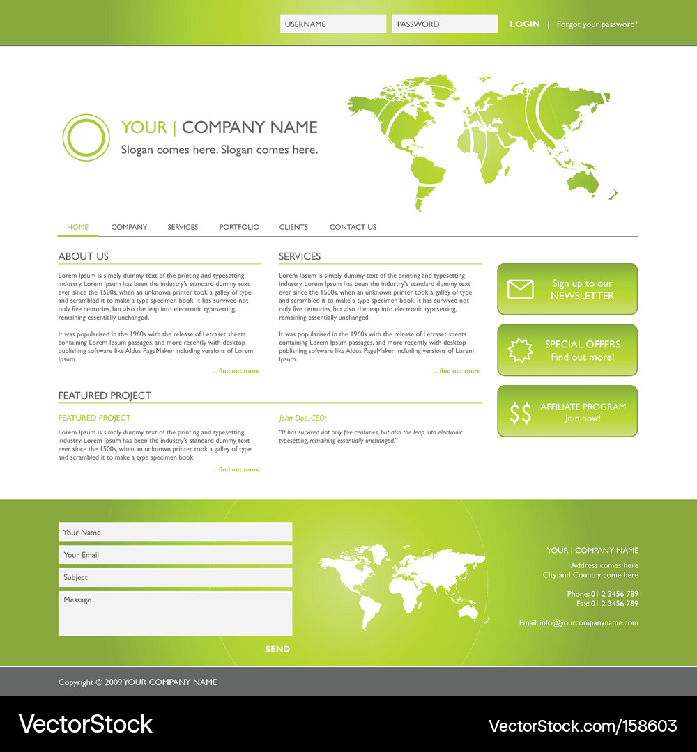 Website design template Vector Image
