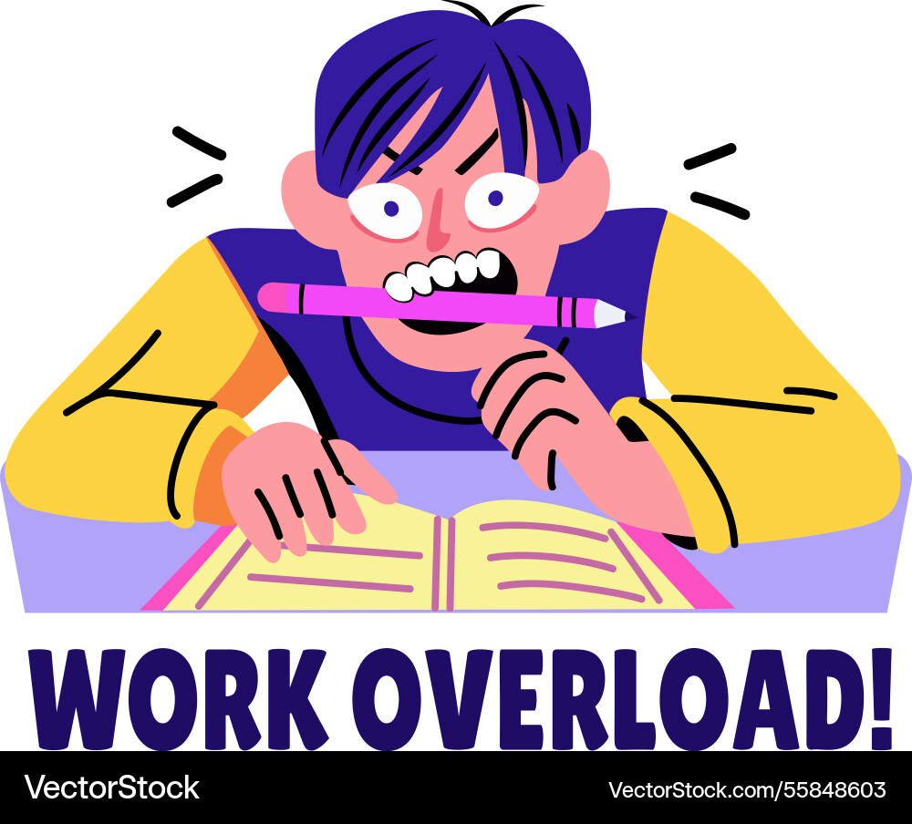 Work overload Vector Image