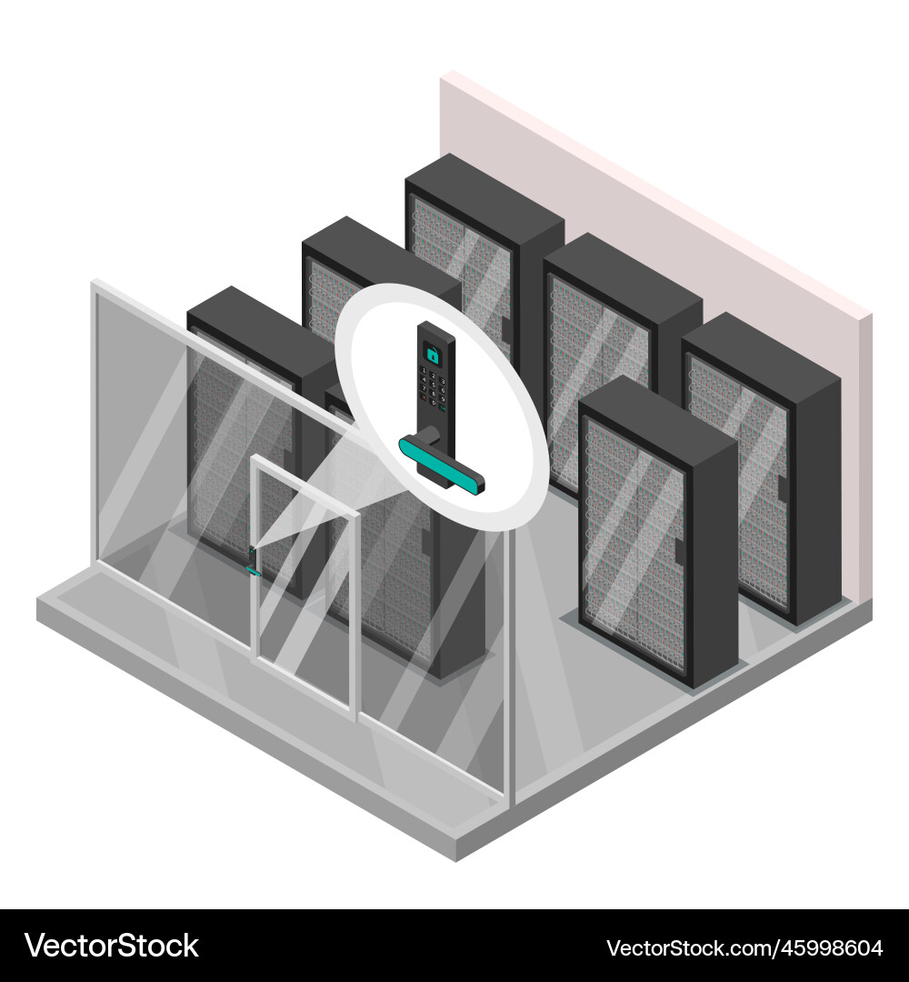 Access Control System Isometric Vector Image