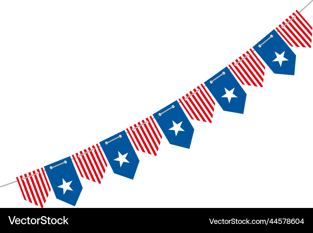 American flag paper garland patriotic holiday American flag paper garland patriotic holiday vector image