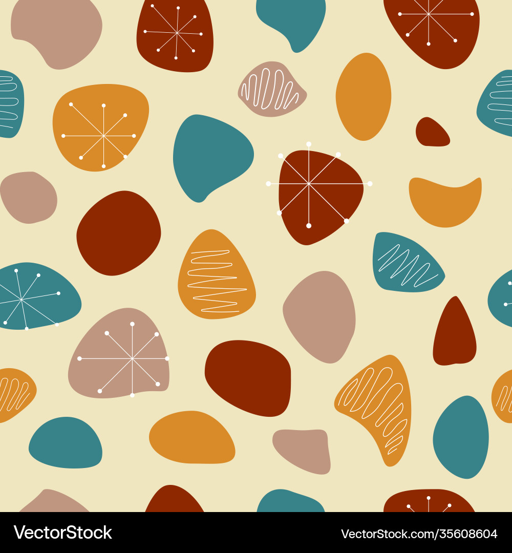 Atomic Retro Shapes Pattern vector image