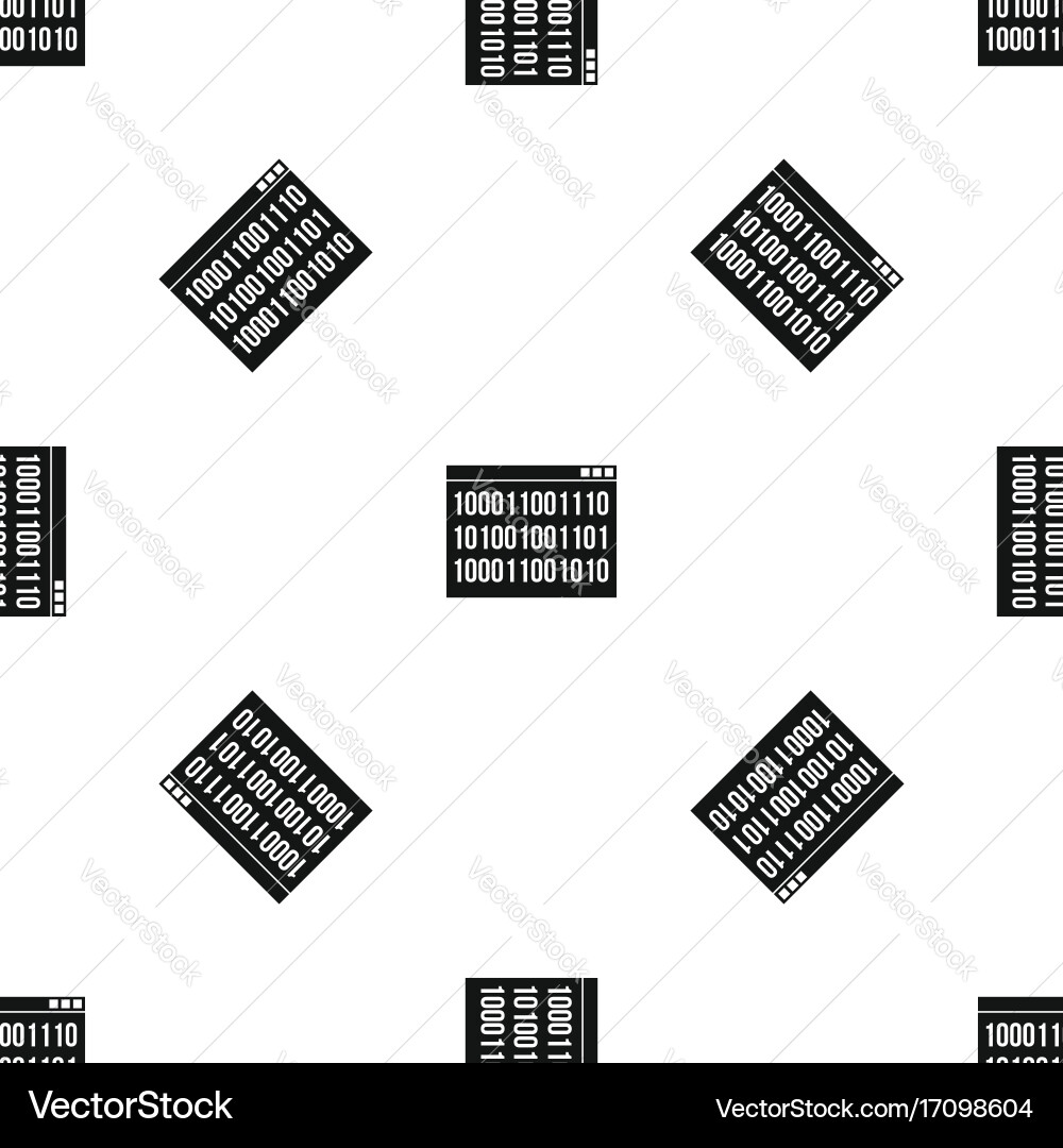 Binary code pattern seamless black vector image