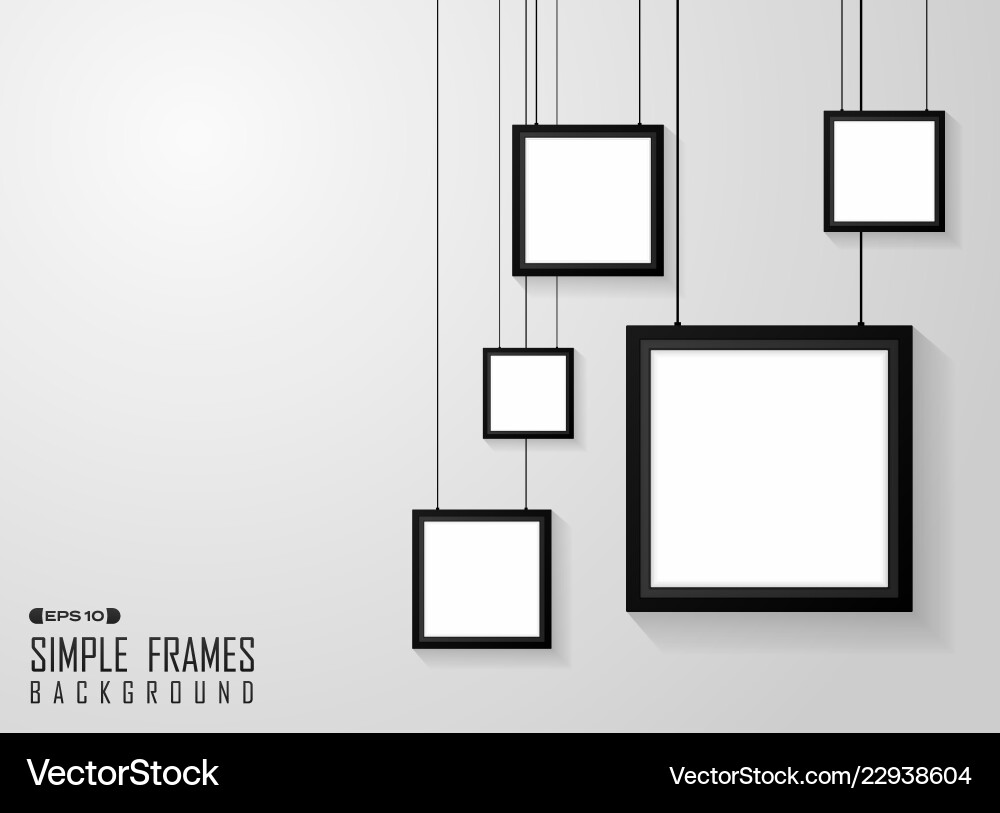 Black Square Frames Pattern vector image