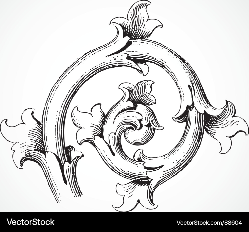 Elegant Scroll Ornament Vector Image