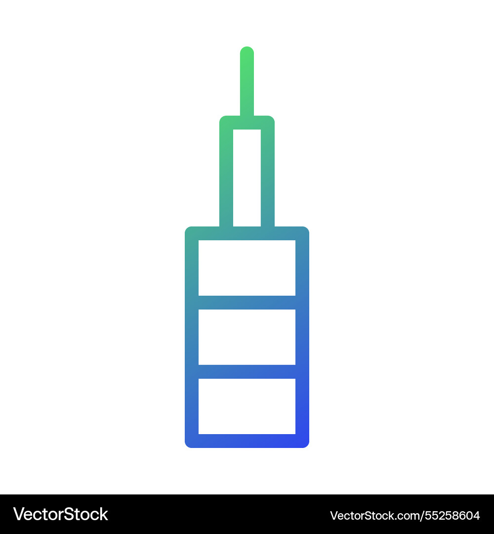 Gradient outline of a tower building icon design Gradient outline of a tower building icon design Vector Image