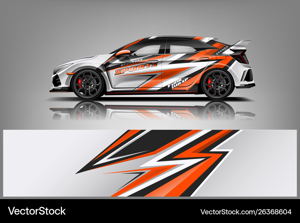 Racing Stripe Car Wrap Vector Image