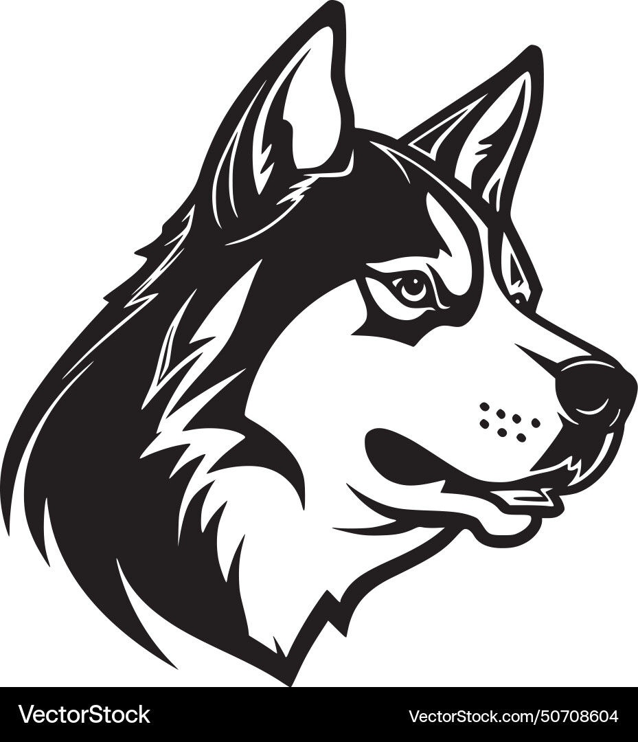 Siberian husky - minimalist and flat logo Vector Image