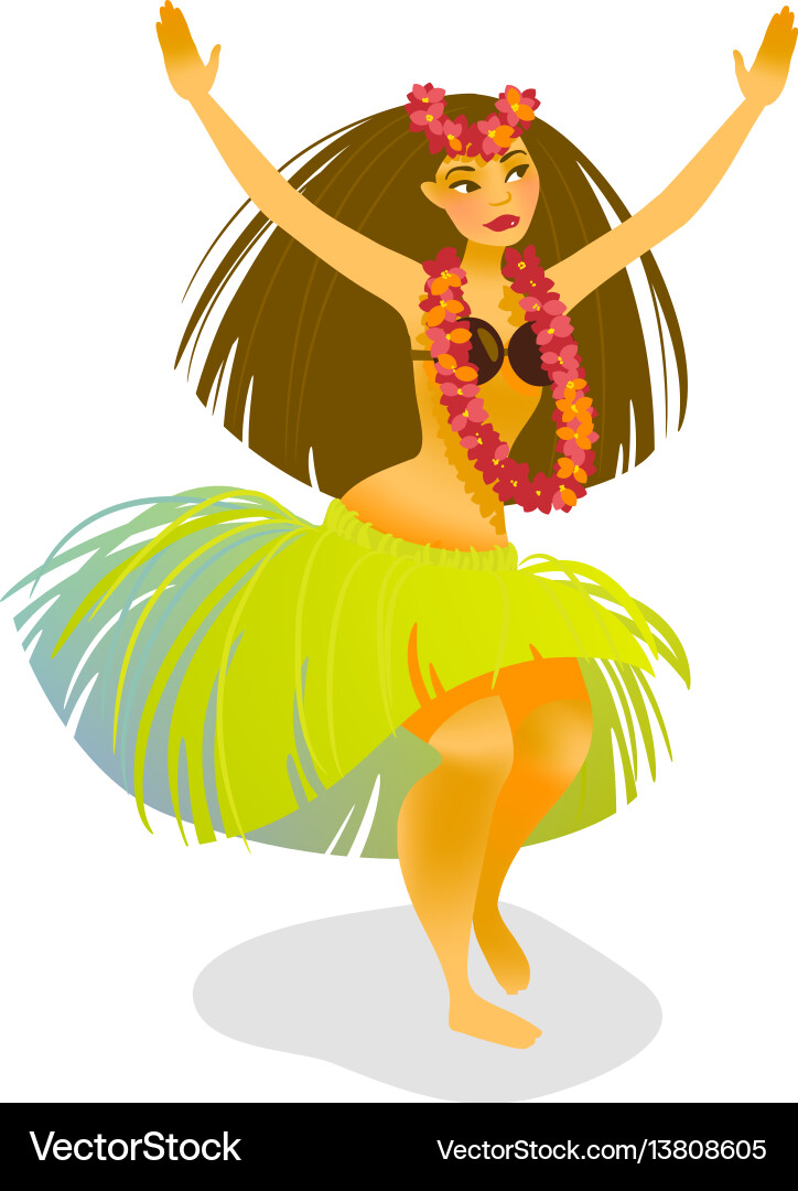 A hawaiian hula dancer woman A hawaiian hula dancer woman vector image