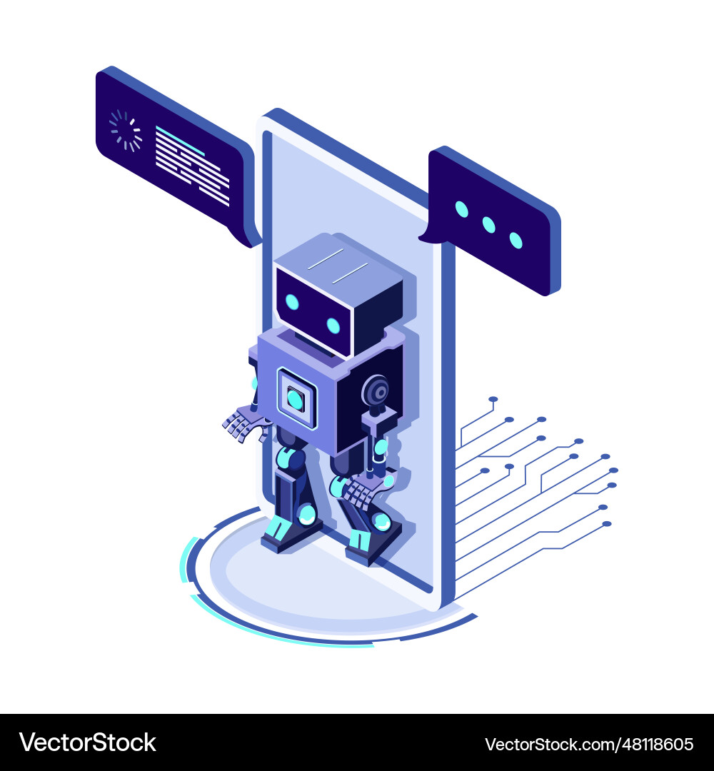 Artificial intelligence processing data Artificial intelligence processing data Vector Image
