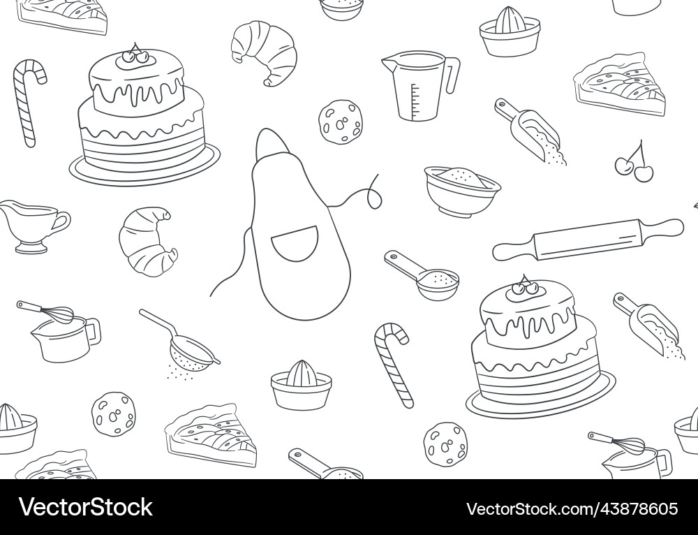 Backen Nahtlose Muster Backen Nahtlose Muster vektorbild