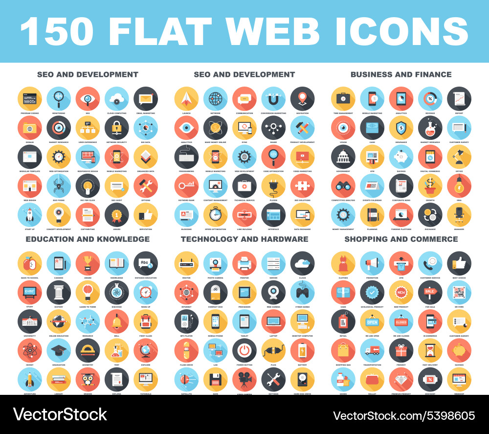 Flat Web Icons - Digital Toolkit vector image