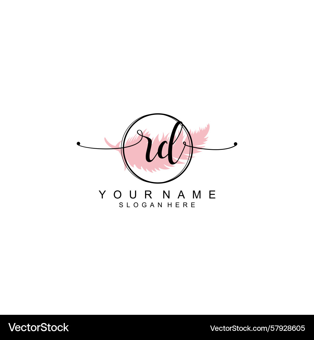 Handwriting logo concepts with initial rd Handwriting logo concepts with initial rd Vector Image