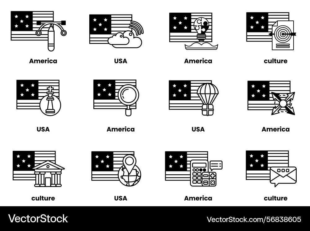 Image is a collection of flags from different Image is a collection of flags from different Vector Image