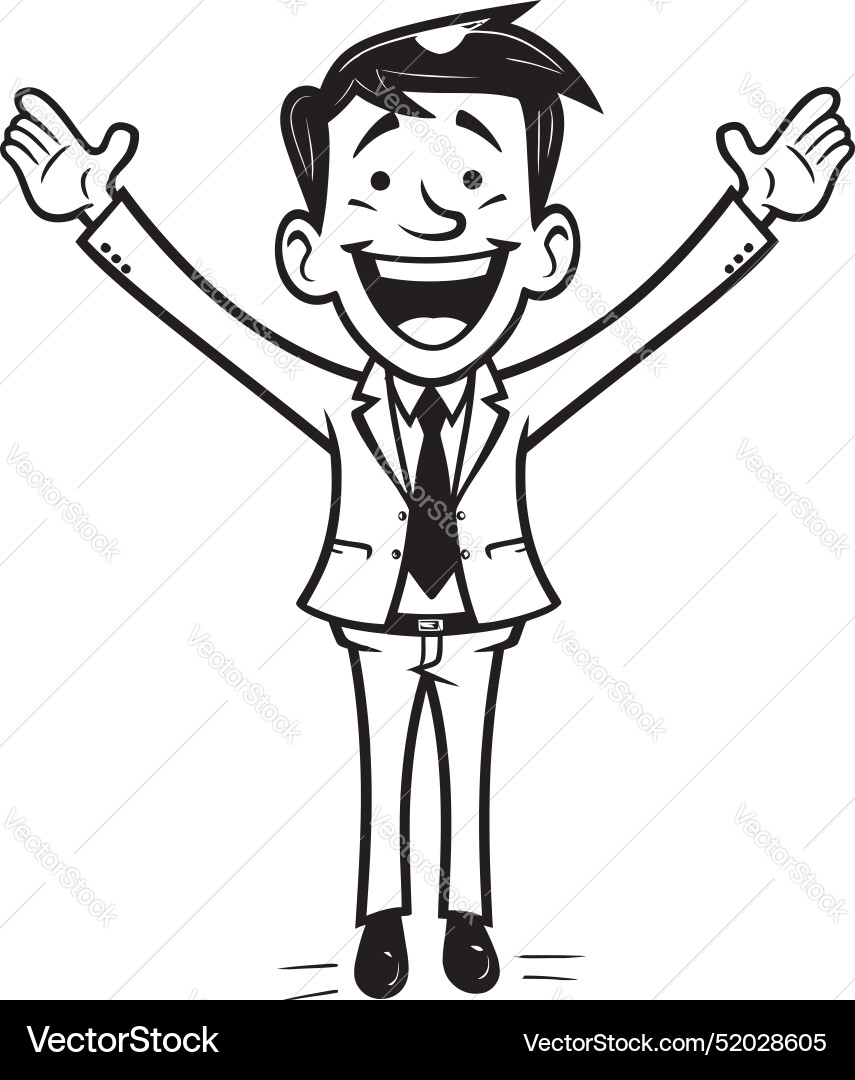 Joyous corporate innovator happy businessman icon Joyous corporate innovator happy businessman icon vector image