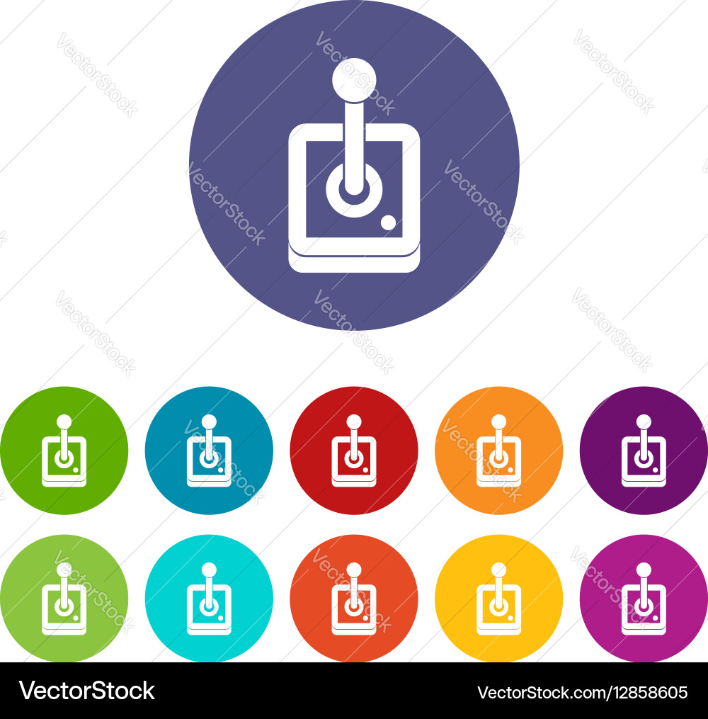 Joystick for computer games set icons vector image