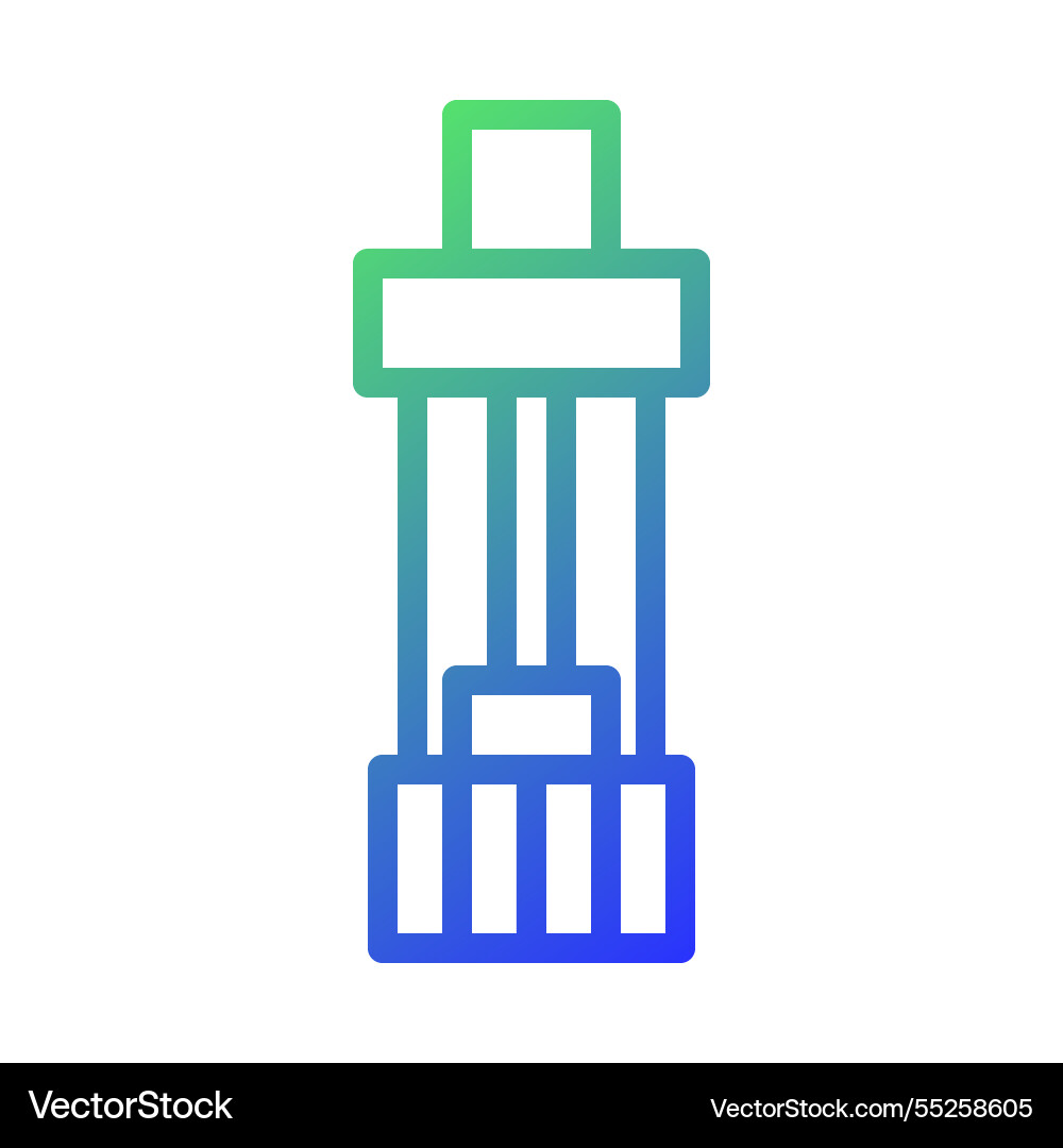 Modern gradient line art of a vertical structure vector image