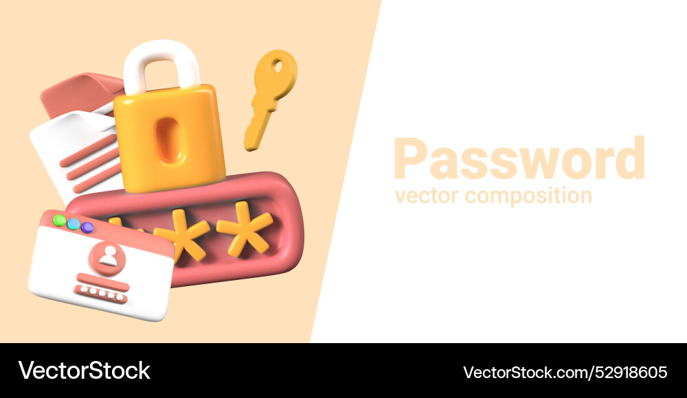 Personal password account access user vector image