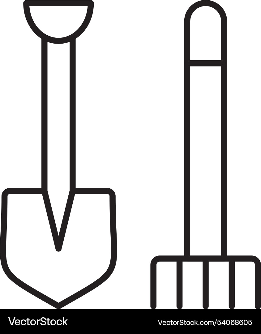 Pitchfork line icon design Vector Image