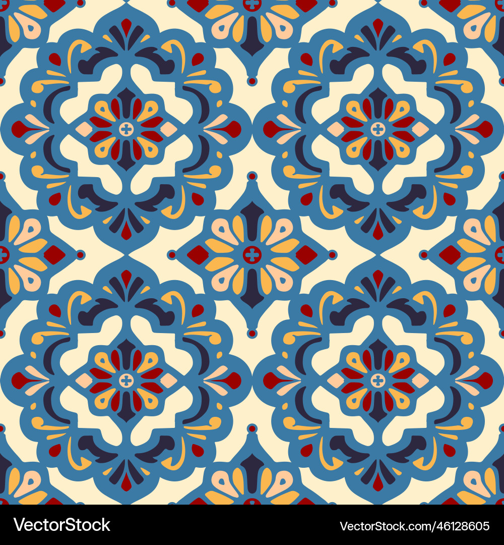 Retro or traditional portuguese moroccan style vector image