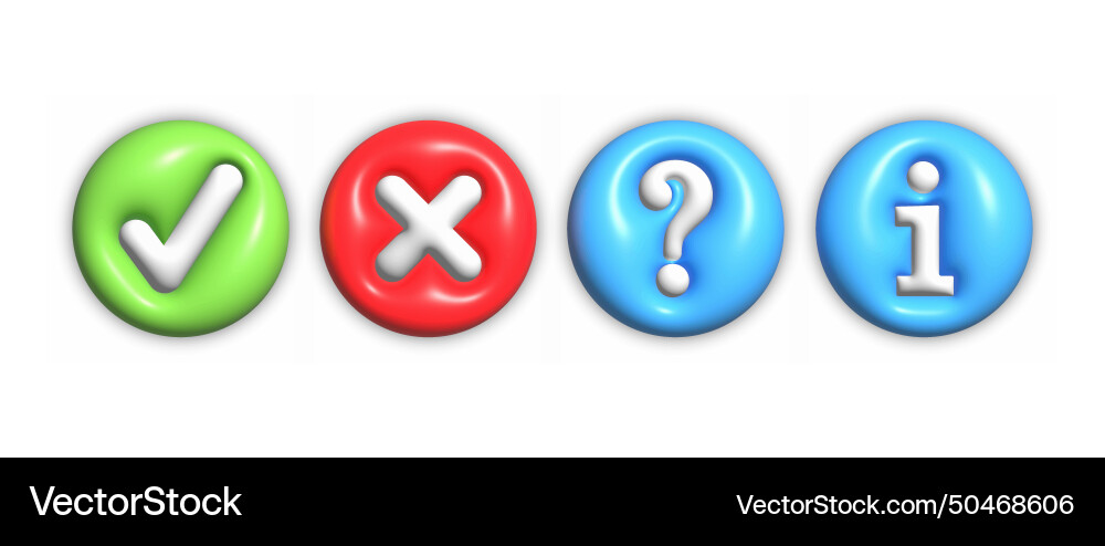 A set of 3d buttons three-dimensional Vector Image