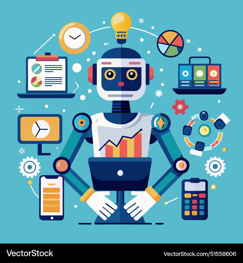 Ai artificial intelligence to help productivity Ai artificial intelligence to help productivity vector image