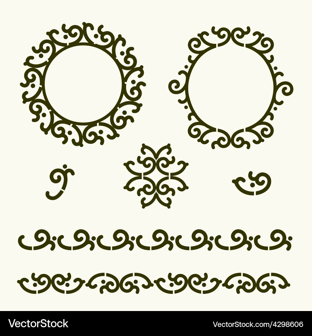 Beautiful set of line design elements vector image