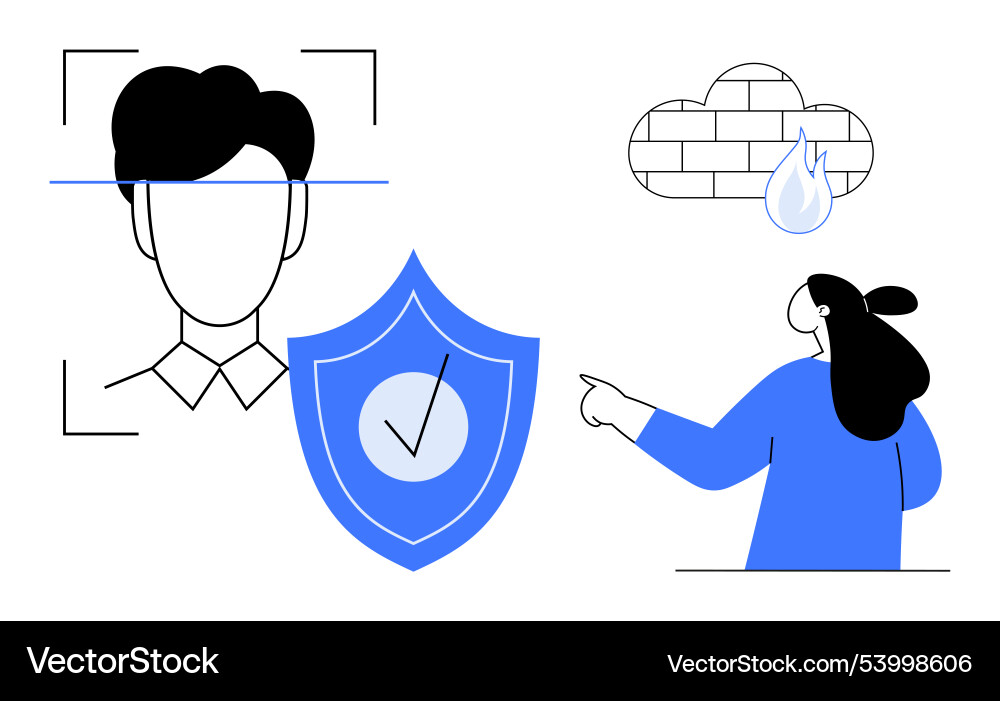 Digital identity verification and data security Digital identity verification and data security Vector Image