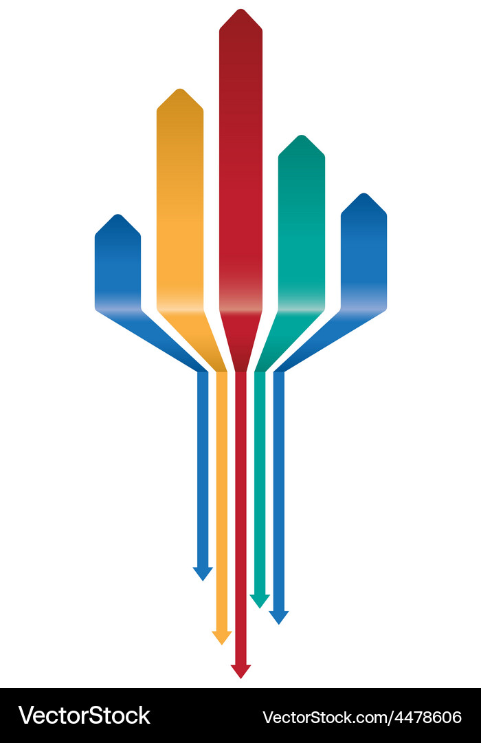 Dynamic Multicolored Arrow Background Vector Image