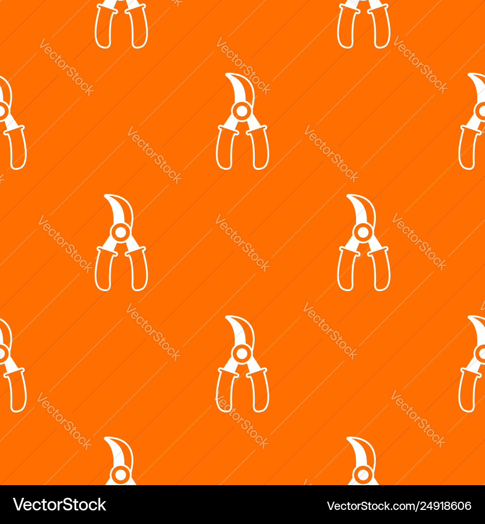 Grape scissors pattern orange Grape scissors pattern orange vector image