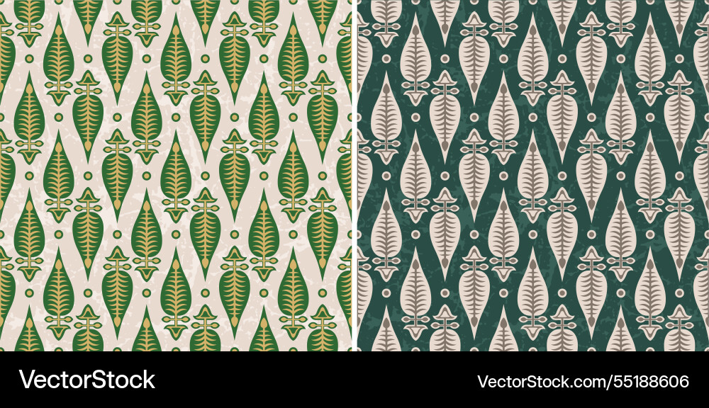 Leaf repeat abstract block pattern vector image
