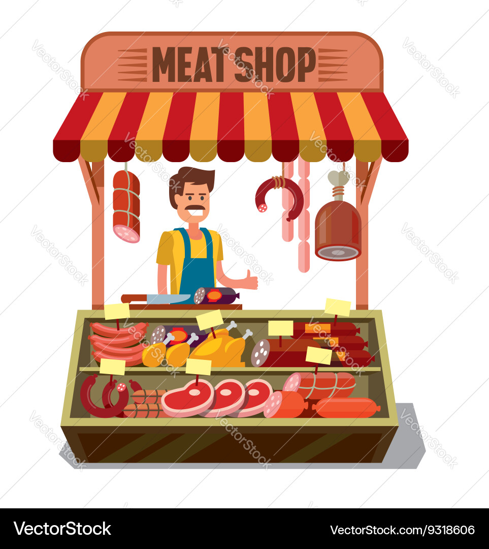Meat Shop Cartoon Royalty Free Vector Image - VectorStock