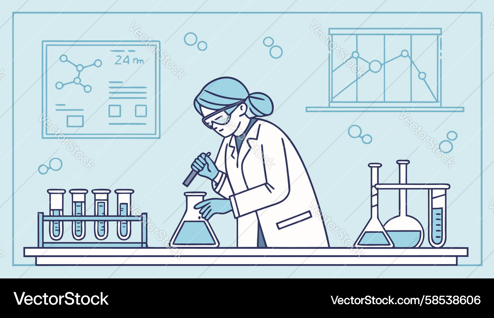 Scientists Working in a Lab Vector Image