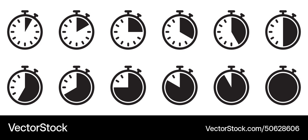 Timers icon on transparent background isolated Timers icon on transparent background isolated vector image