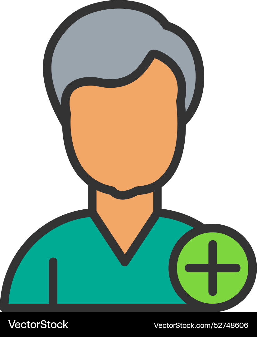 User add line filled icon design Vector Image
