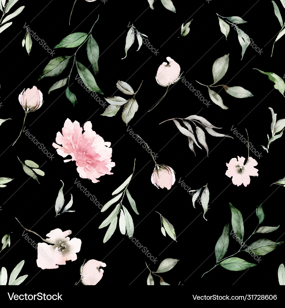 Watercolor Floral Pattern vector image