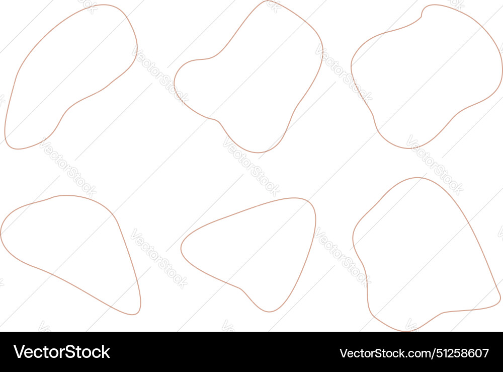 Abstract fluid linear shape set black Vector Image