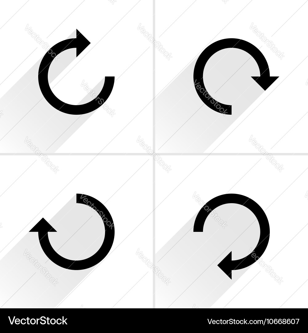 Black arrow sign refresh rotation reload icon Vector Image