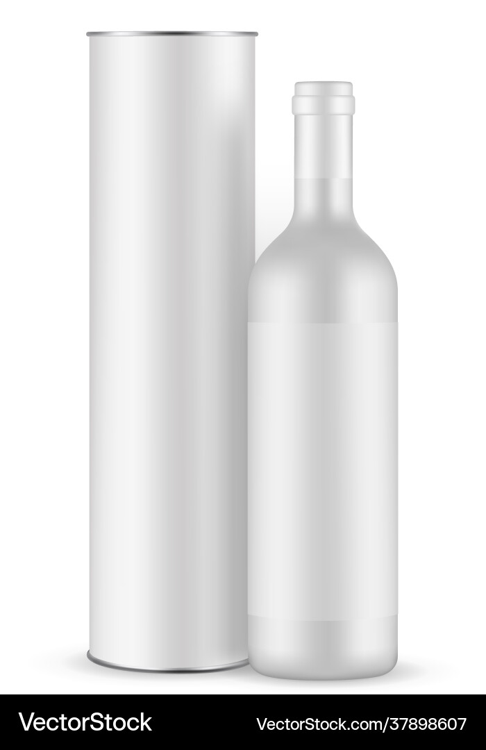 Blank ceramic wine bottle with label and tube Blank ceramic wine bottle with label and tube vector image