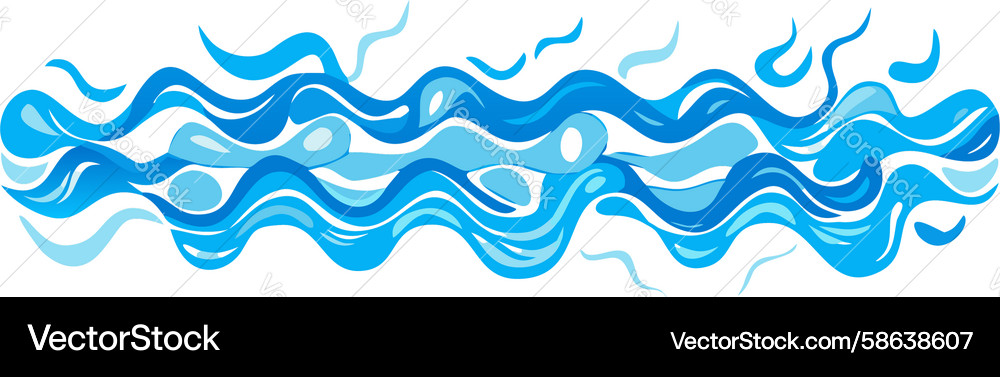 Dynamic blue ocean waves pattern element design Vector Image