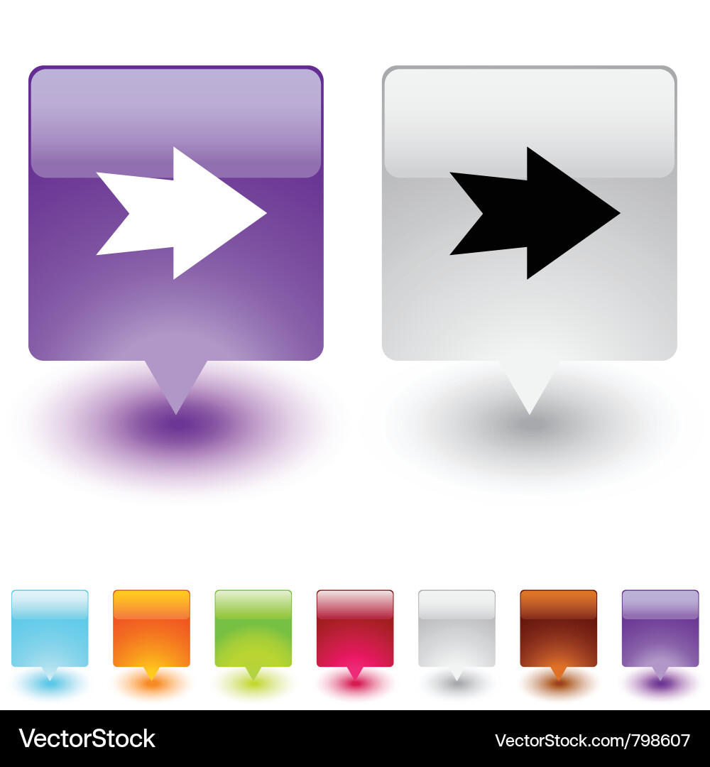 Forward arrow square button vector image