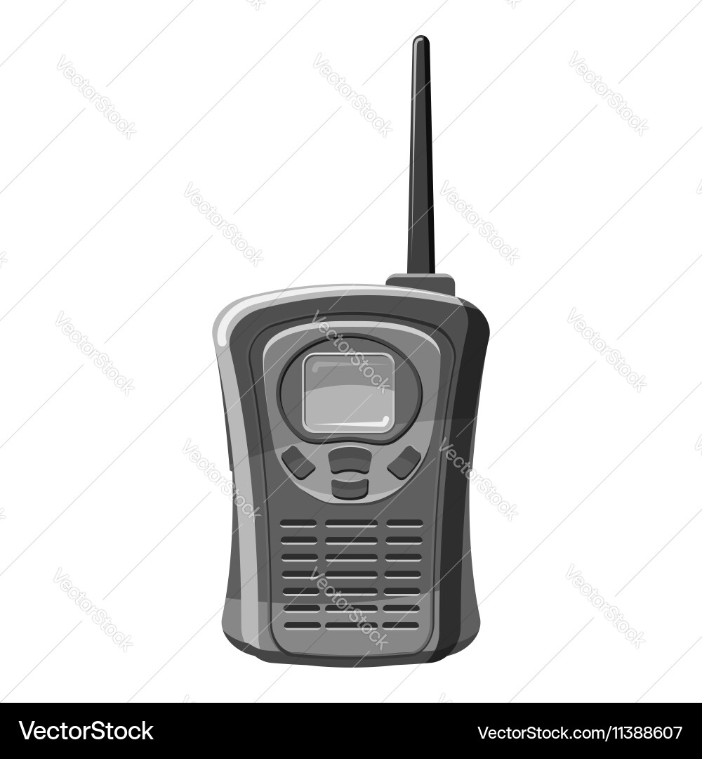 Portable handheld radio icon gray monochrome style Vector Image