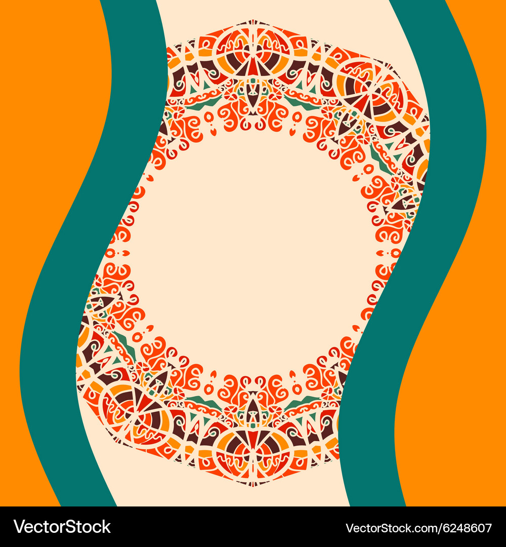 Round frame for text with two bended lines in warm Vector Image