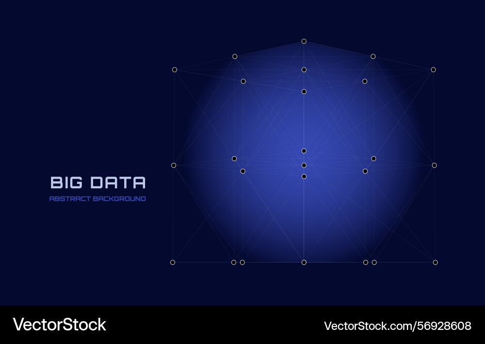Abstract 3d grid cube from dots and lines vector image