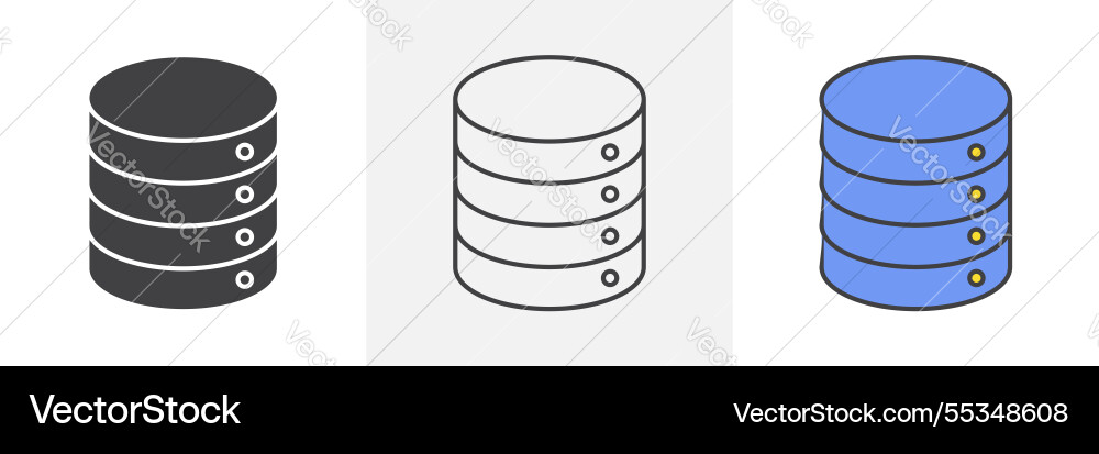 Database icons pack for website designs vector image