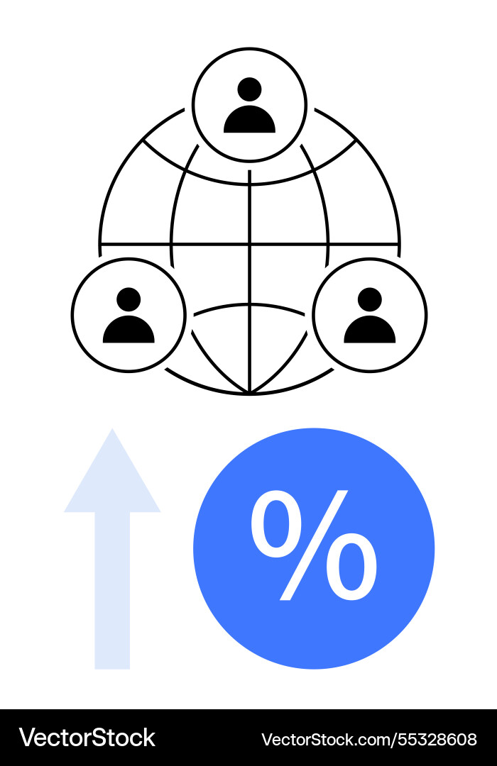 Global network connection represented by user Global network connection represented by user vector image