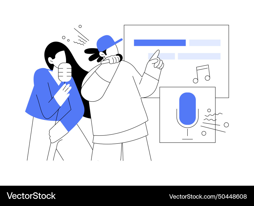 Karaoke night isolated cartoon Royalty Free Vector Image